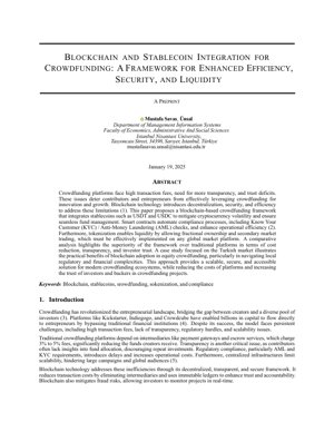 PDF Document Cover - Blockchain and Stablecoin Integration for Crowdfunding: Enhanced Efficiency, Security, and Liquidity