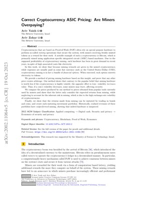 PDF Document Cover - Correct Cryptocurrency ASIC Pricing: Are Miners Overpaying?