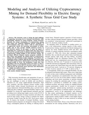 PDF Document Cover - Cryptocurrency Mining for Demand Flexibility in Electric Energy Systems: Texas Grid Case Study